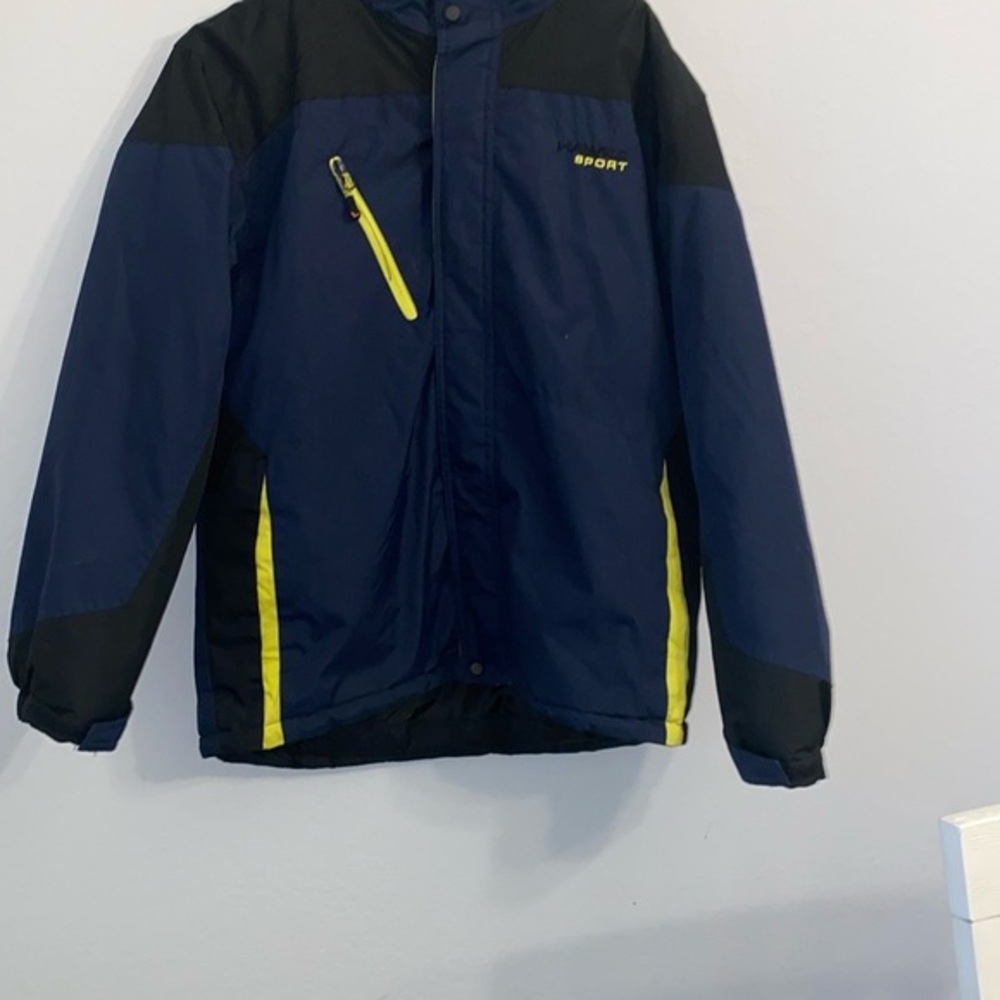 Hawke & Co Men's Blue and Black Zip-Up Sweater